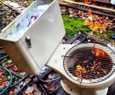 新型烤肉炉只要按一下手把就可以 新型烤肉炉只要按一下手把就可以